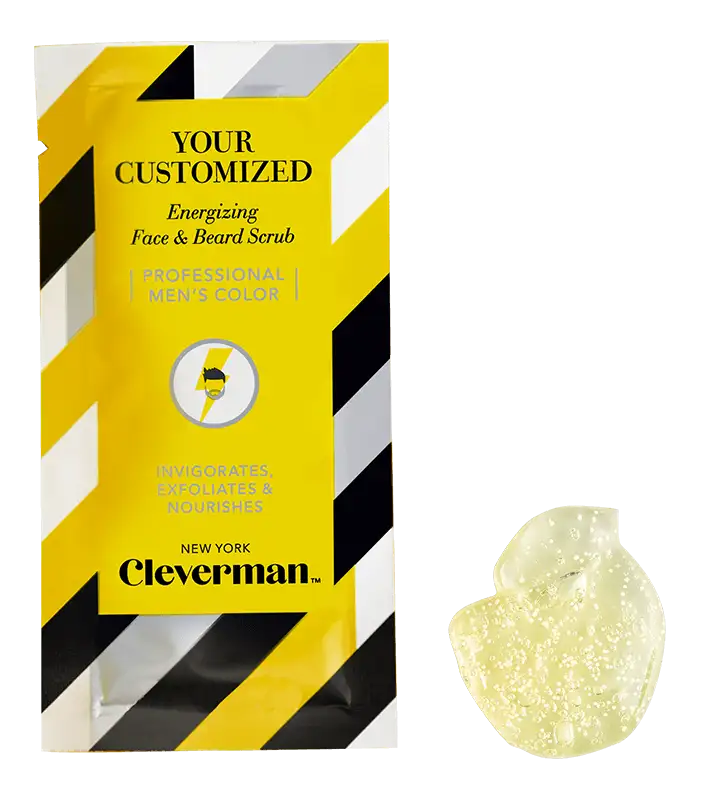 Cleverman Energizing Beard Scrub deeply cleanses and refreshes your beard after coloring, invigorating your skin with a revitalizing boost