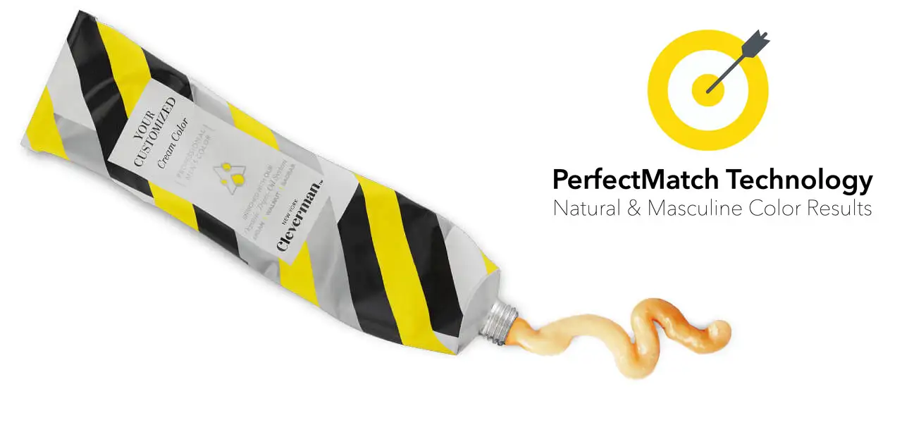 Cleverman Perfect Match Colorant ensures high color accuracy with no red reflections, delivering a natural, masculine result for beard and hair dye.