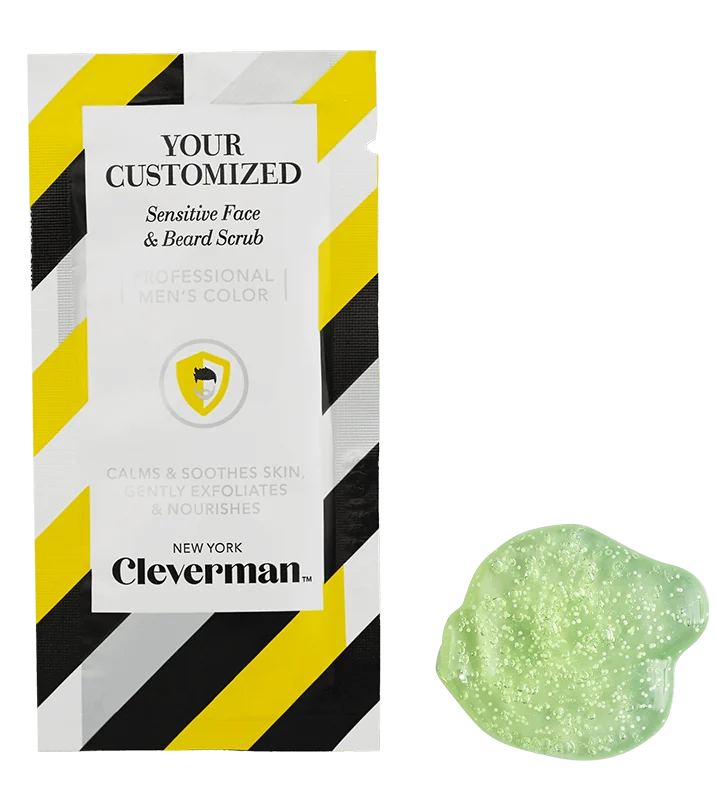 Cleverman Sensitive Skin Beard Scrub is designed for gentle cleansing after coloring, helping to soothe and protect sensitive skin