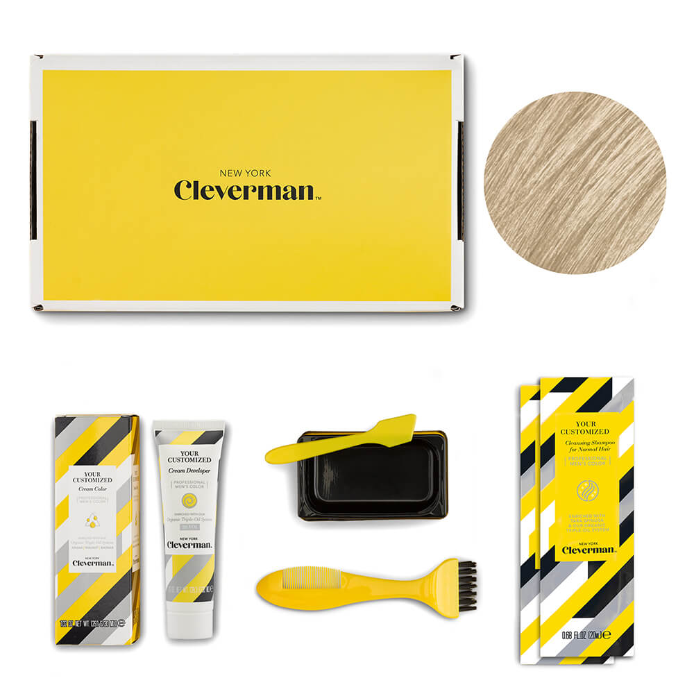 Cleverman Lightest Blond Hair & Beard Dye – quick and easy 5-minute application, 100% vegan, ammonia-free, and lasts up to 5 weeks