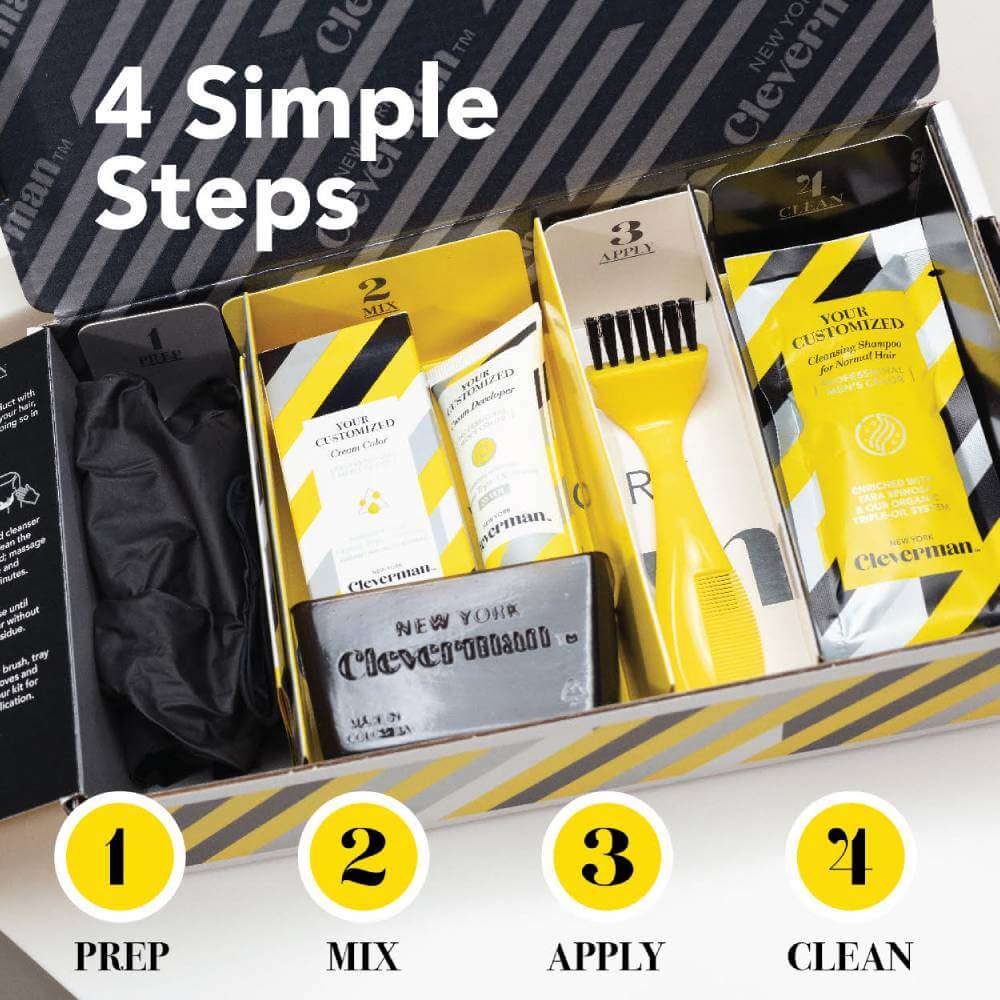 Cleverman Medium Blond Hair & Beard Dye – precise gray coverage, natural-looking results, and enriched with organic oils