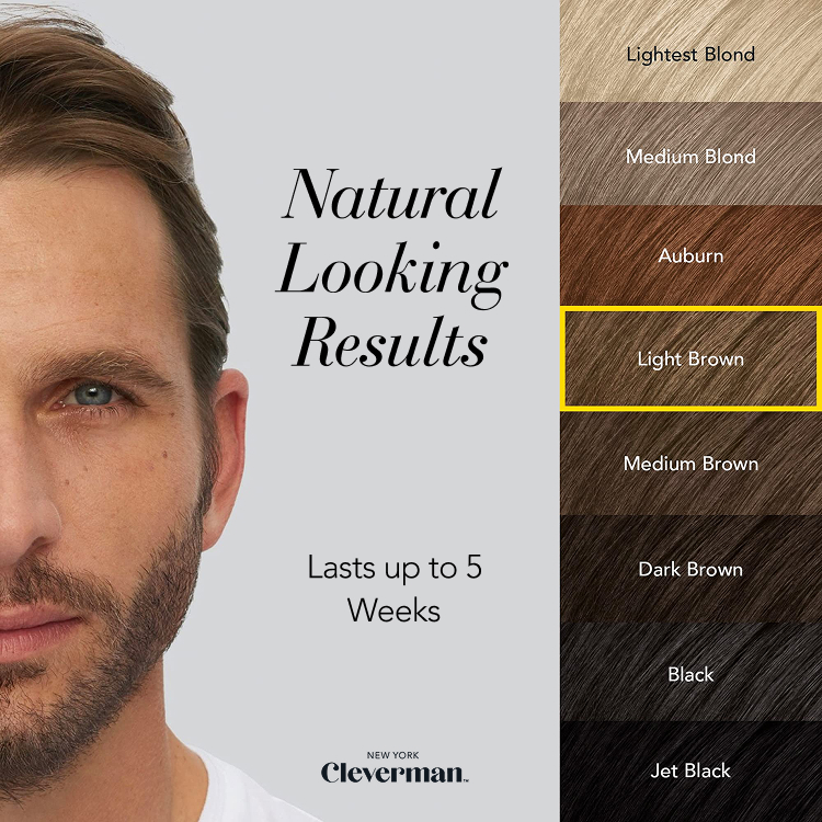Cleverman Light Brown Hair & Beard Dye – natural, even color for a youthful look, enriched with organic oils.