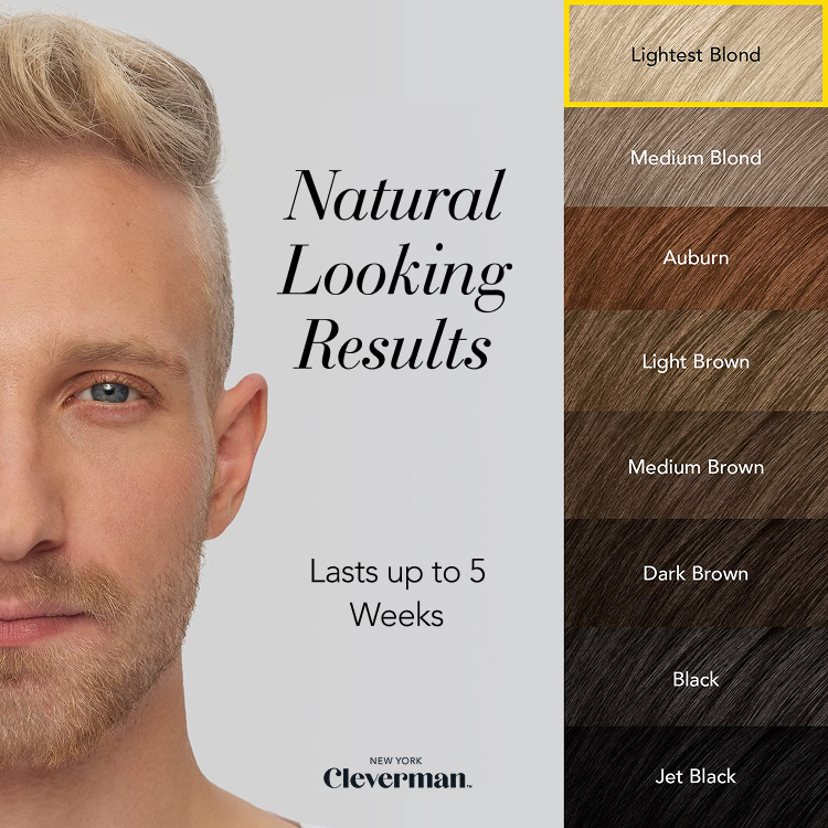 Cleverman Lightest Blond Hair & Beard Dye – quick and easy 5-minute application, 100% vegan, ammonia-free, and lasts up to 5 weeks