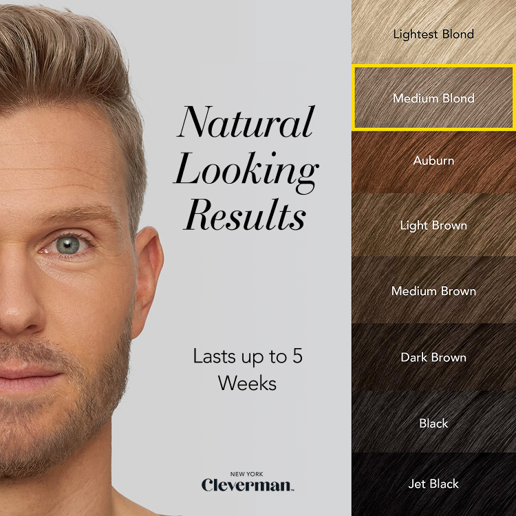 Cleverman Medium Blond Hair & Beard Dye – precise gray coverage, natural-looking results, and enriched with organic oils