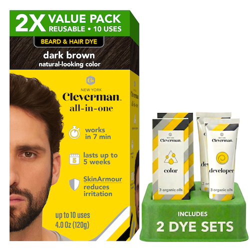 2x Dark Brown Hair and Beard Dye