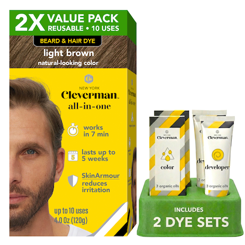 2x Light Brown Hair and Beard Dye