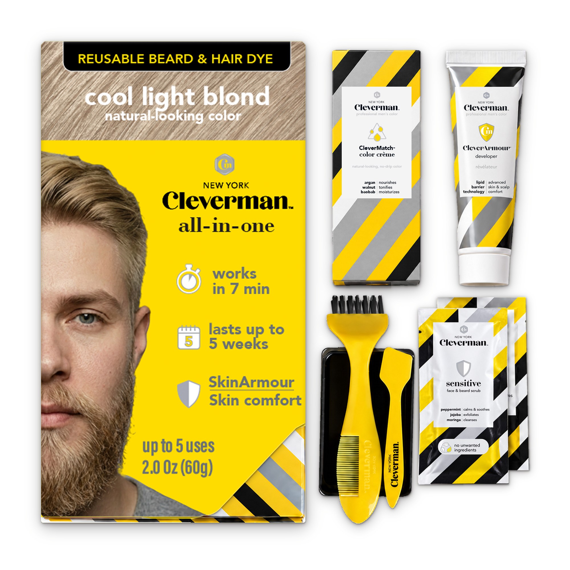 Cool Light Blond Hair and Beard Dye