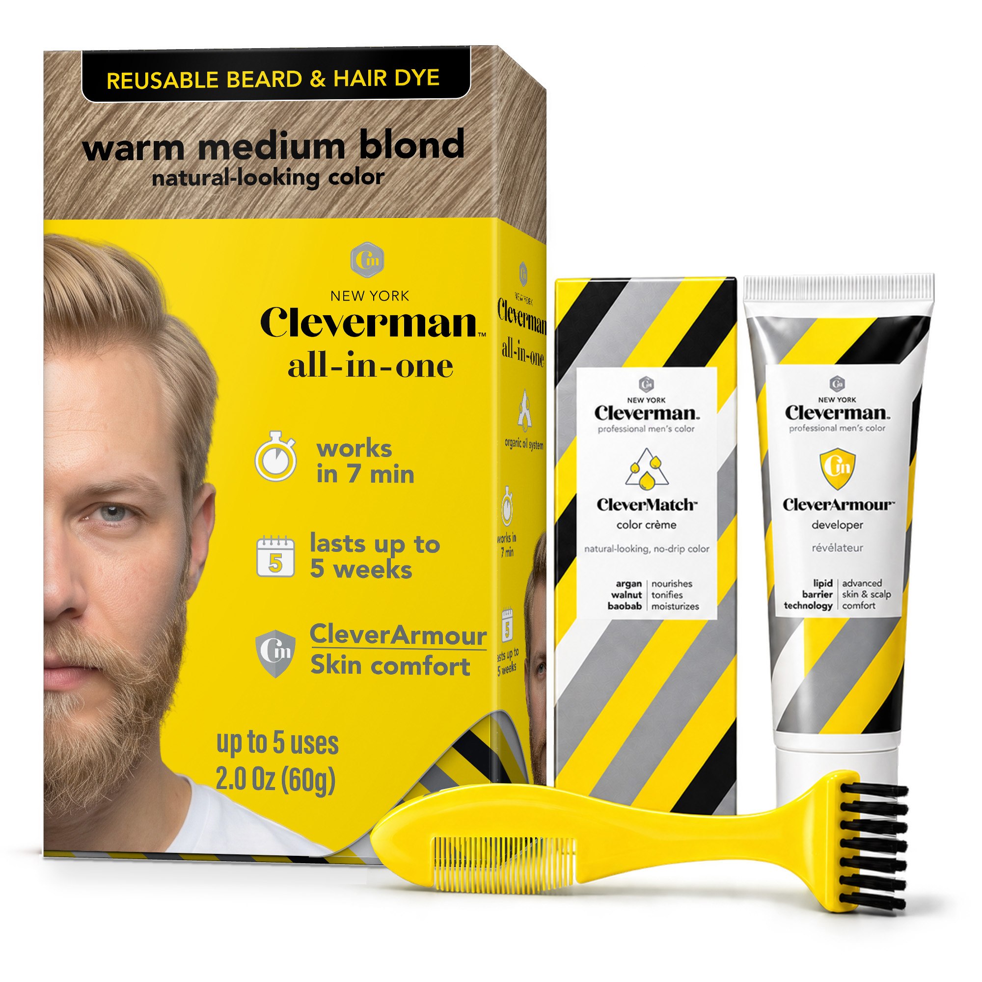 Warm Medium Blond Hair and Beard Dye