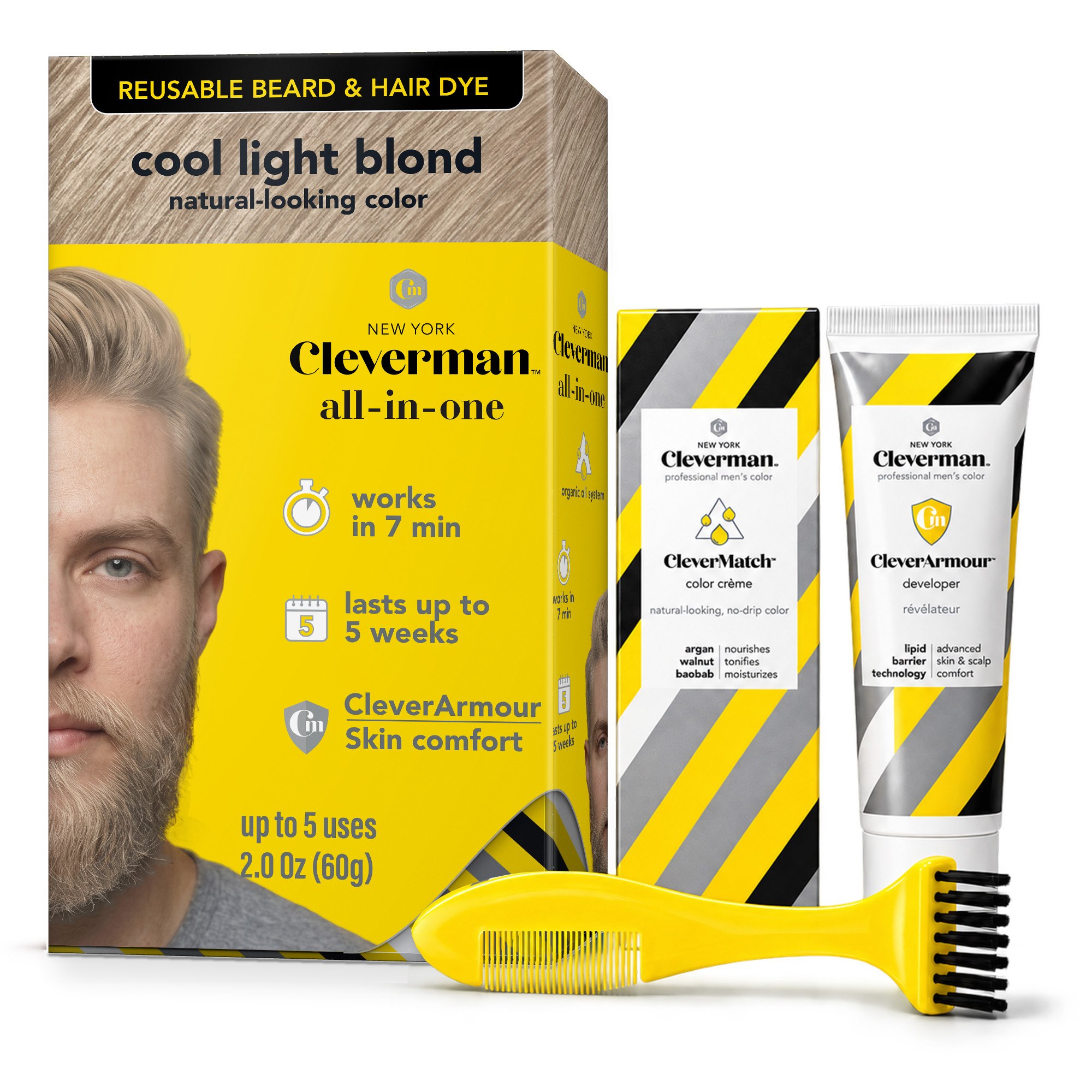 Cool Light Blond Hair and Beard Dye